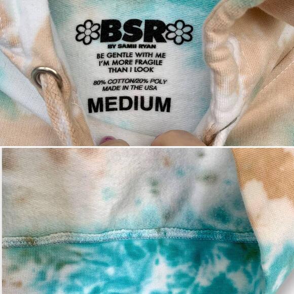 BSR By Samii Ryan Pure Angel Tie Dye Hoodie in Cloud Blue Size Medium - Picture 11 of 13
